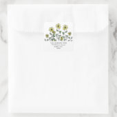 Cute Wildflowers Hand-Drawn Floral Return Address スクエアシール (バッグ)