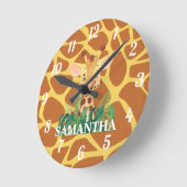 Cute Wildlife adorable animal baby ラウンド壁時計 (傾斜)