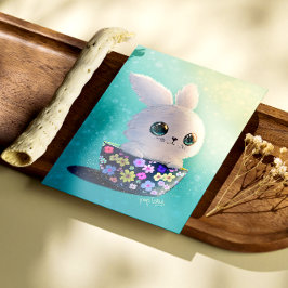 Cute Wildlife Of Spring Guardian: Bunny in Bloom フォトプリント