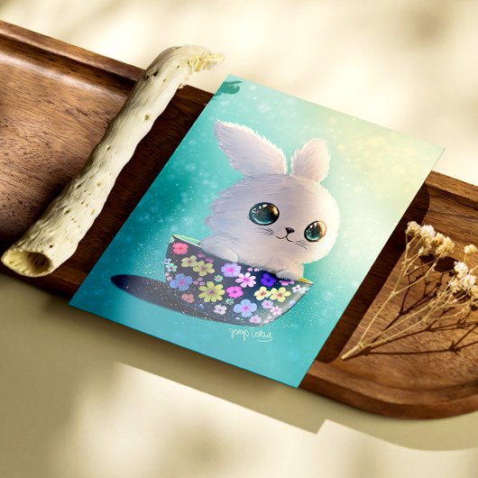 Cute Wildlife Of Spring Guardian: Bunny in Bloom フォトプリント