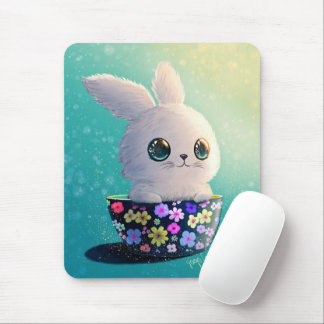 Cute Wildlife Of Spring Guardian: Bunny in Bloom  マウスパッド