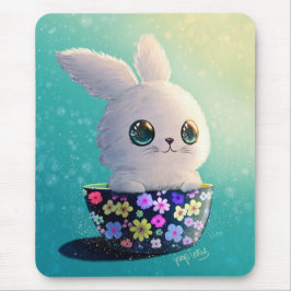 Cute Wildlife Of Spring Guardian: Bunny in Bloom  マウスパッド