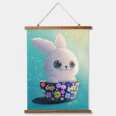 Cute Wildlife Of Spring Guardian: Bunny in Bloom 吊り下げ型タペストリー (正面)