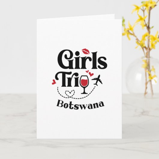 Cute Wine Girls Trip Botswana Travel Vacation カード (黄色い花)