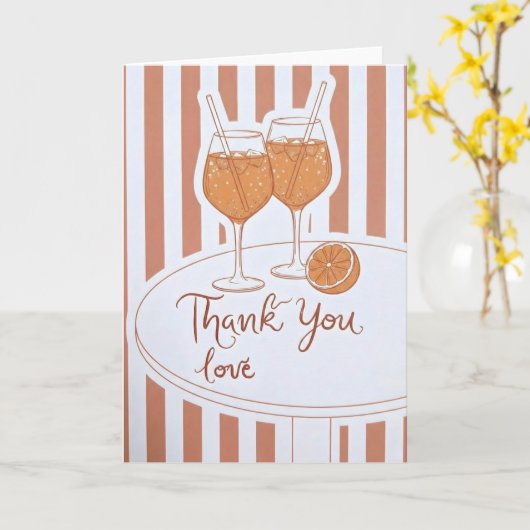 Cute Wine Lover Gift Thank You Love Bridesmaid カード (黄色い花)