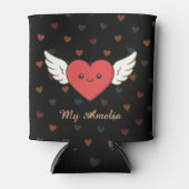 Cute Winged Heart Can Cooler – Valentine Gift 缶クーラー (正面)