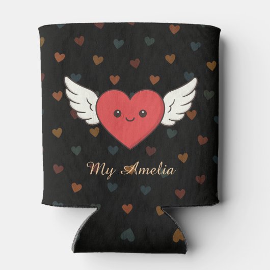 Cute Winged Heart Can Cooler – Valentine Gift 缶クーラー (裏面)