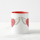 Cute Winged Heart Love Mug – Valentine’s Day Gift マグカップ (中央)