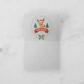 Cute Winking Reindeer Happy Holidays Christmas Car サンキューカード (内部)