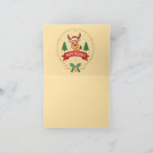 Cute Winking Reindeer Happy Holidays Christmas Car サンキューカード (内部)