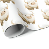 Cute Winter Arctic Cow ラッピングペーパー (ロールコーナー)