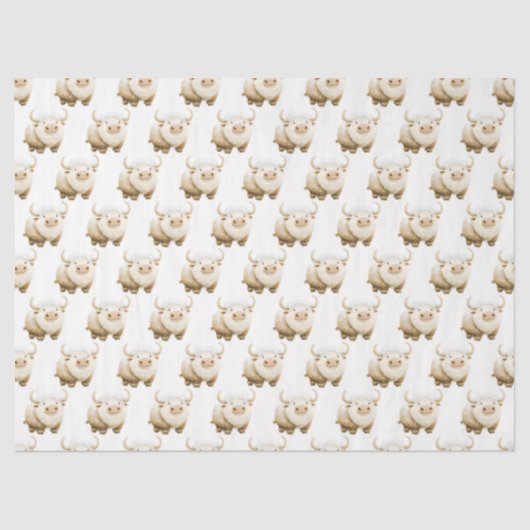 Cute Winter Arctic Cow 薄葉紙 (正面)