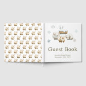 Cute Winter Arctic Cow Baby Shower ゲストブック (全面)