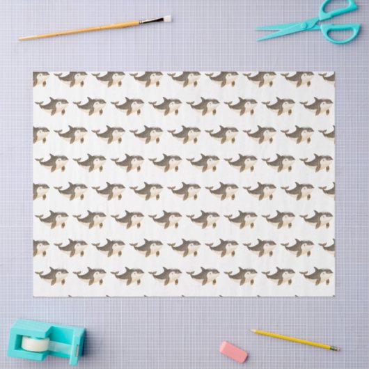 Cute Winter Arctic Whale 薄葉紙 (クラフト)