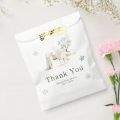 Cute Winter Arctic Wolf Baby Shower フェイバーバッグ (封をした状態)