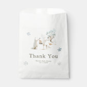 Cute Winter Arctic Wolf Baby Shower フェイバーバッグ (正面)
