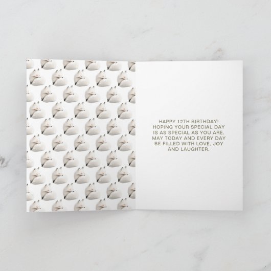 Cute Winter Arctic Wolf Birthday Party カード (内部)