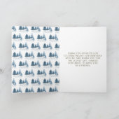 Cute Winter Arctic Wolf Birthday Party サンキューカード (内部)