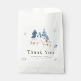 Cute Winter Arctic Wolf Birthday Party フェイバーバッグ