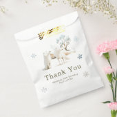 Cute Winter Arctic Wolf Birthday Party フェイバーバッグ (封をした状態)