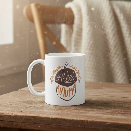 Cute winter - Autumn mug - Acorn mug コーヒーマグカップ