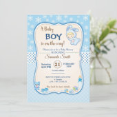 Cute Winter Banny Baby Shower Invitation 招待状 (スタンド正面)