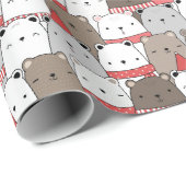 Cute winter bears seamless holiday pattern ラッピングペーパー (ロールコーナー)