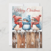 Cute Winter Birds Christmas Cards シーズンカード (正面)