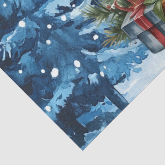 Cute Winter Blue Christmas Snowman  薄葉紙 (詳細)