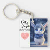Cute Winter Bunny Keychain キーホルダー (正面)