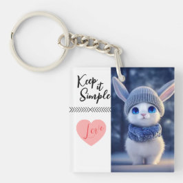 Cute Winter Bunny Keychain キーホルダー