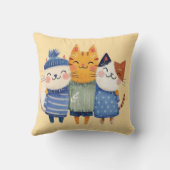 Cute Winter Cats Hugging Pillow – Cozy Gift クッション (裏面)