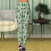 Cute Winter Christmas Reindeer Snowflakes Pattern レギンス