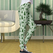 Cute Winter Christmas Reindeer Snowflakes Pattern レギンス