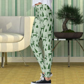 Cute Winter Christmas Reindeer Snowflakes Pattern レギンス