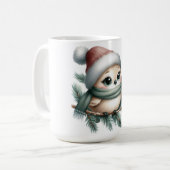 Cute winter cozy bird Mug コーヒーマグカップ (正面左)