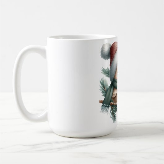 Cute winter cozy bird Mug コーヒーマグカップ (左)