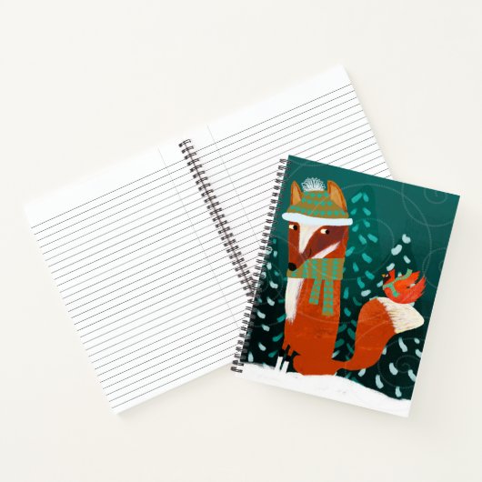 Cute Winter Fox and Cardinal Notebook ノートブック (内部)