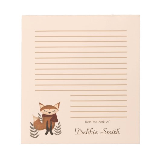 Cute Winter Fox Notepad ノートパッド (正面)