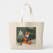 Cute Winter Fox Tote Bag ラージトートバッグ (裏面)