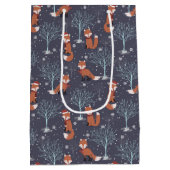 Cute Winter Foxes ミディアムペーパーバッグ (裏面)