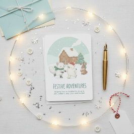 Cute Winter Friends Holiday Card シーズンカード