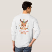 cute winter happy new year 2026 long sleeve tシャツ (裏面フル)