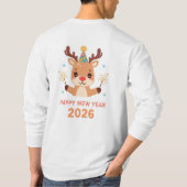 cute winter happy new year 2026 long sleeve tシャツ (裏面)