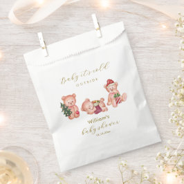 Cute Winter It's Cold Outside Bear Baby Shower フェイバーバッグ