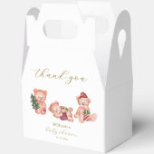 Cute Winter It's Cold Outside Bear Baby Shower  フェイバーボックス (見開き)