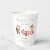 Cute Winter It's Cold Outside Bear Baby Shower  紙コップ (裏面)