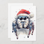 Cute Winter Jumping Spider Christmas Cards シーズンカード (正面/裏面)