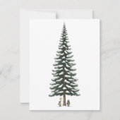 Cute Winter Kids with Big Christmas Tree Greeting シーズンカード (正面)