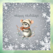Cute Winter Mouse with Berries ウィンドウサイン (シート3)